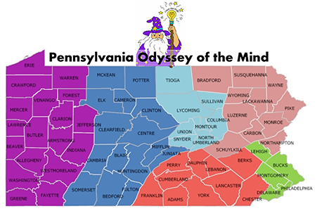 PA Odyssey of the Mind Regions